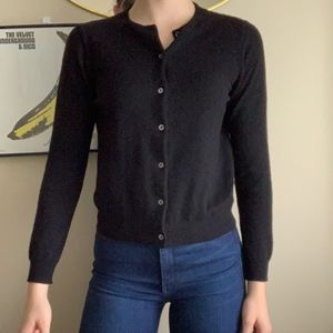 Henri Bendel 100% Cashmere Black Cardigan